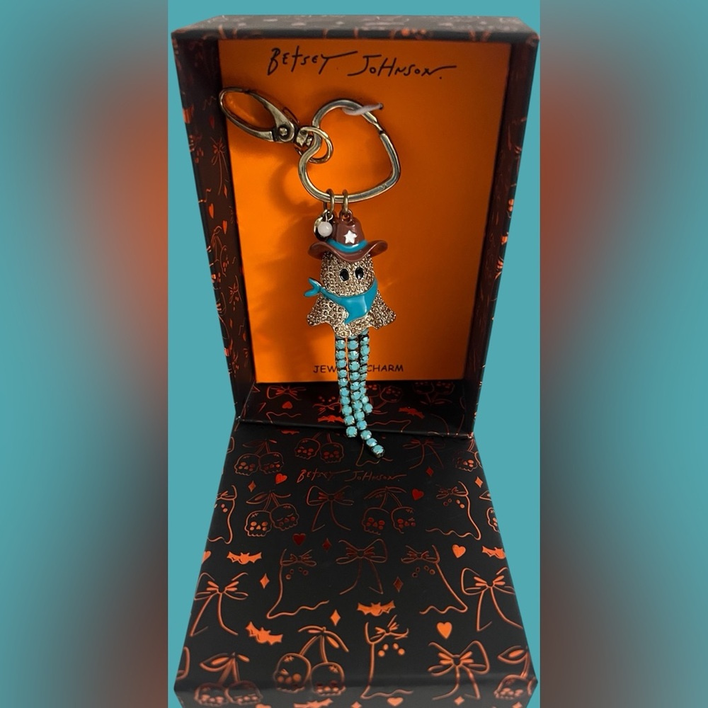 Cowboy Charm Keychain with Rhinestones